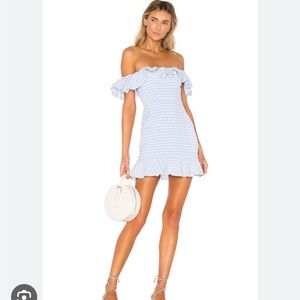 Majorelle blue and white dress